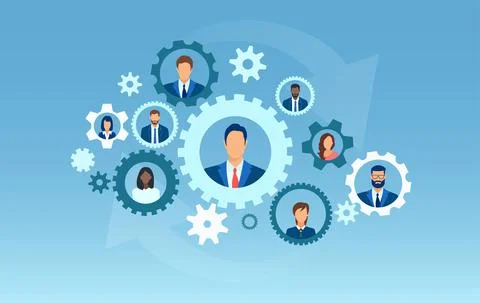 Vector of a network of connected businesspeople Stock Illustration