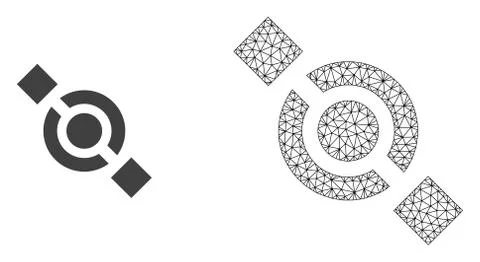 Vector Network Mesh Joint Node and Flat Icon Stock Illustration
