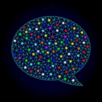 Vector Network Mesh Message Cloud with Light Spots for New Year イラスト素材