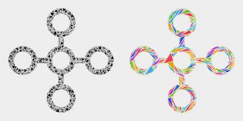 Vector Network Node Mosaic Icon of Triangles Stock Illustration