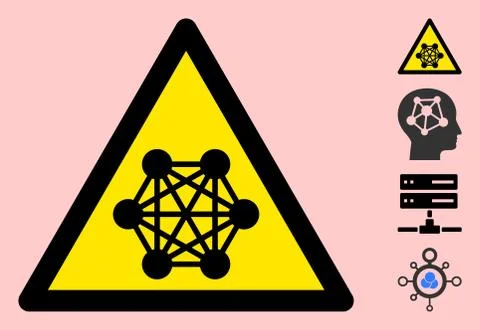 Vector Network Warning Triangle Sign Icon Stock Illustration