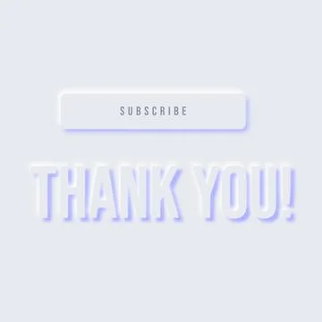 Vector neumorphism design white subscribe button. White geometric shapes Stock Illustration