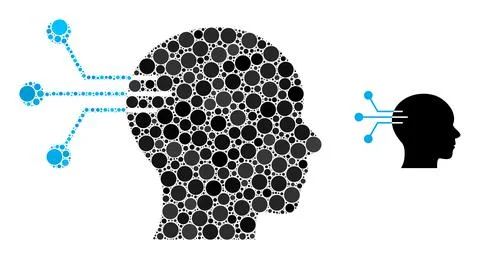 Vector Neural Interface Collage of Small Circles イラスト素材