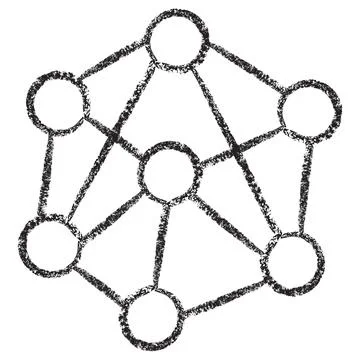 Vector neural network and data connectivity icon 库存插图