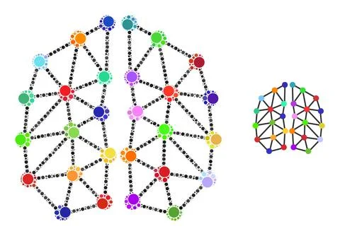 Vector Neural Network Mosaic of Small Circles Stock Illustration