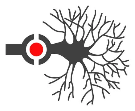 Vector Neuron Digital Interface Flat Icon Symbol Stock Illustration