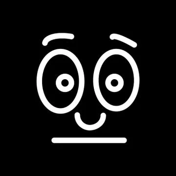 Vector neutral smiley. Indifference emotione, line design. Stock Illustration