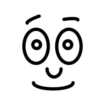 Vector neutral smiley. Indifference emotione, line design. Stock Illustration