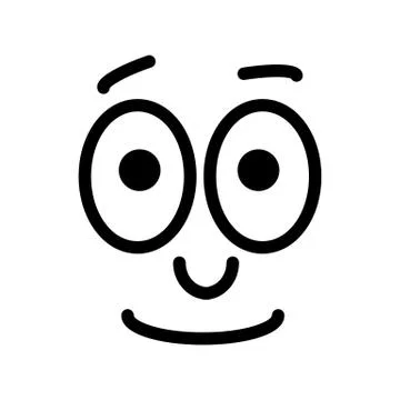 Vector neutral smiley. Indifference emotione, line design. Stock Illustration