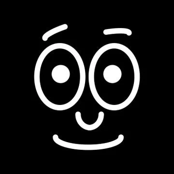 Vector neutral smiley. Indifference emotione, line design. Stock Illustration