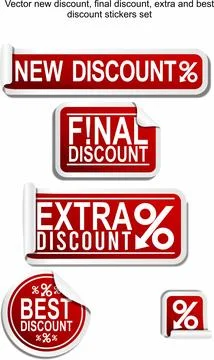 Vector new discount, final discount, extra and best Stock Illustration