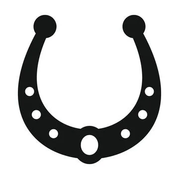 Vector new horseshoe black simple icon isolated on white Stock Illustration