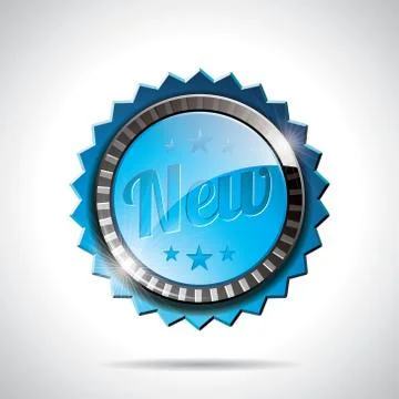 Vector New Labels Illustration with shiny styled design on a clear background Illustrazione stock