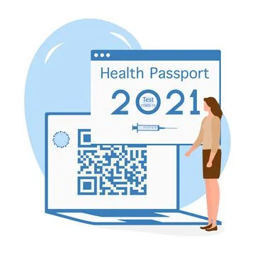 Vector New normal QR code Health Passport Immunity Illustrazione stock