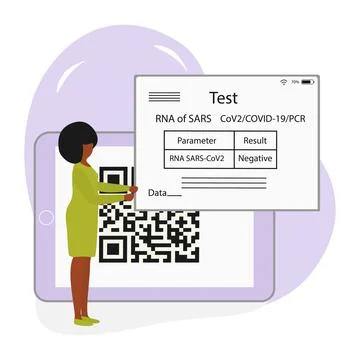 Vector New normal Test COVID-19 Health Immunity QR Stockillustratie