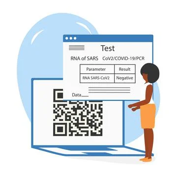 Vector New normal Test COVID-19 Health Immunity QR Stock-Illustration
