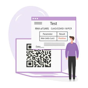 Vector New normal Test COVID-19 Health Immunity QR Stockillustratie