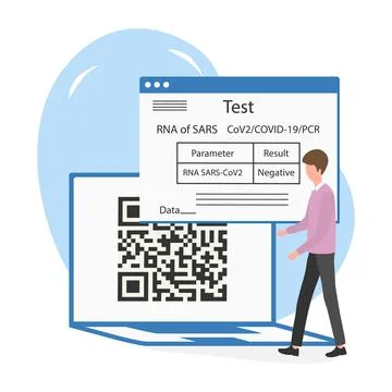 Vector New normal Test COVID-19 Health Immunity QR Stock Illustration