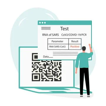 Vector New normal Test COVID-19 Health Immunity QR Stock Illustration