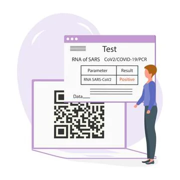 Vector New normal Test COVID-19 Health Immunity QR Stock Illustration