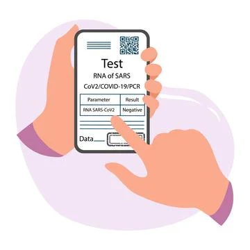 Vector New normal Test COVID-19 Health Immunity QR Stockillustratie