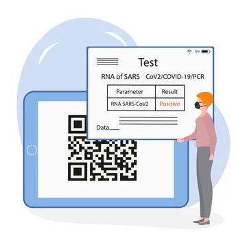 Vector New normal Test COVID-19 Health Immunity QR Stockillustratie