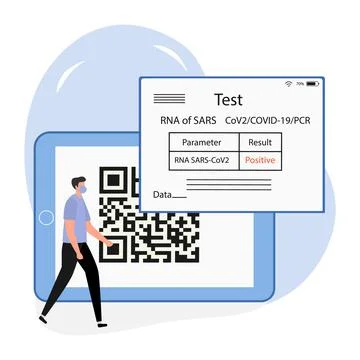 Vector New normal Test COVID-19 Health Immunity QR Illustrazione stock