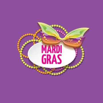 Vector new orleans mardi gras vector background with carnival mask and text Illustrazione stock