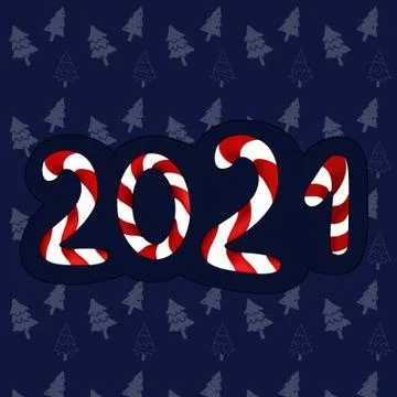 Vector New Year 2021 postcard for your ideas Stock Illustration