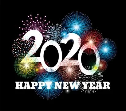 Vector New Year Fireworks Stock Illustration