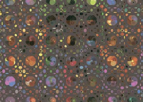 Vector New Year multicolored ornament on a brown background Stock Illustration