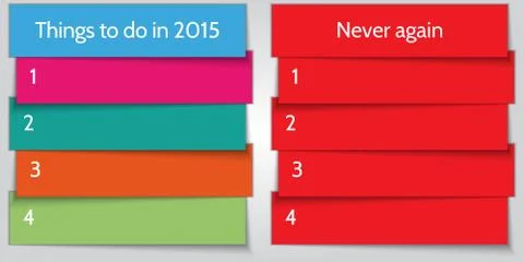 Vector New Year Resolution double List template Stock Illustration