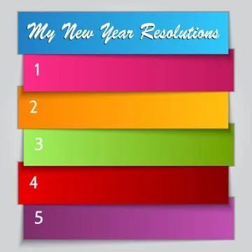 Vector New Year Resolution List template Illustrazione stock