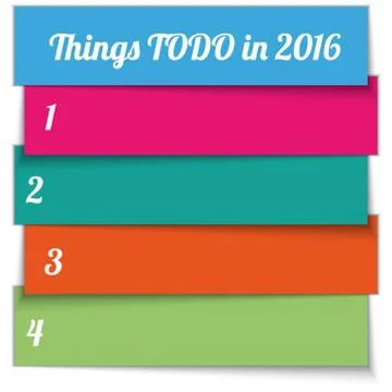 Vector New Year Resolution multi color List template Stock Illustration