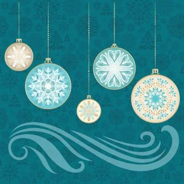 Vector New Year Snowflake Card Stock Illustration