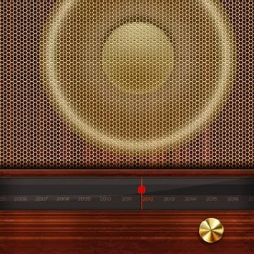 Vector new year's background with retro radio elements. Stock Illustration