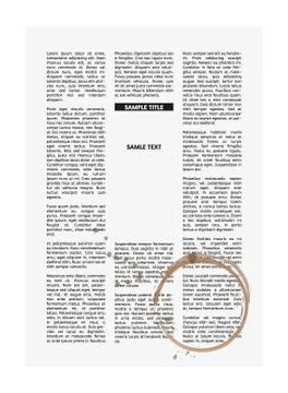 Vector newspaper and coffee cup print Stock Illustration
