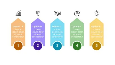Vector next steps arrows infographics for presentations Stock Illustration