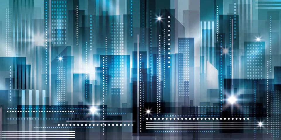 Vector night city background Stock Illustration