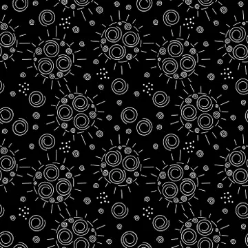 Vector night sky background stars. Seamless pattern. hand drawn illustration Stock Illustration