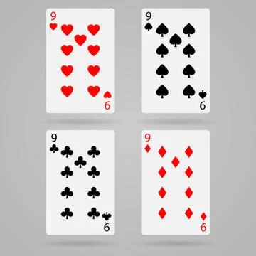 Vector nine cards Stock Illustration
