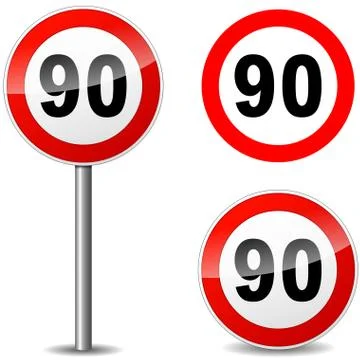 Vector ninety sign Stock Illustration