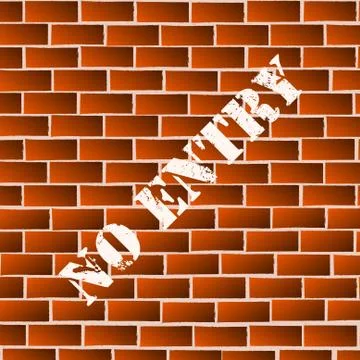 Vector : No Entry paint on brick wall Illustrazione stock
