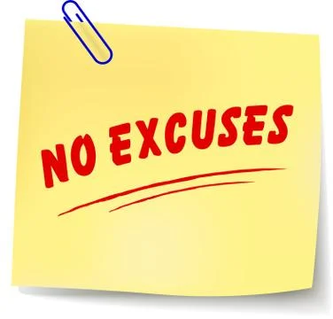 Vector no excuses message Stock Illustration
