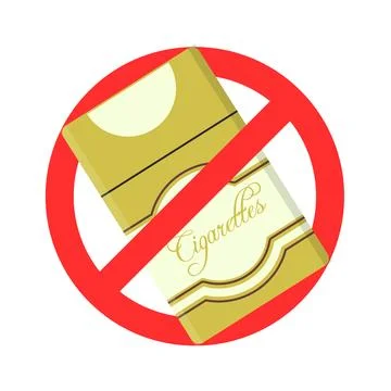 Vector no smoking red sign. Stock Illustration