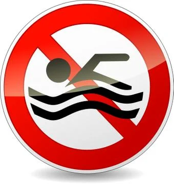 Vector no swimming sign Stock Illustration