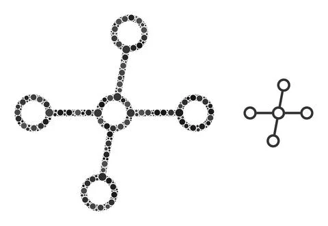 Vector Node Links Mosaic of Dots Illustrazione stock