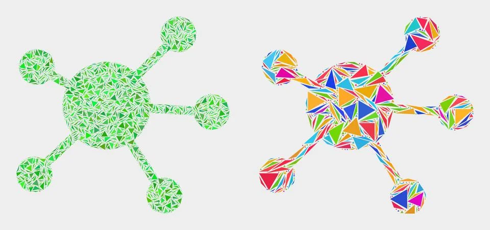 Vector Node Links Mosaic Icon of Triangle Elements 스톡 일러스트