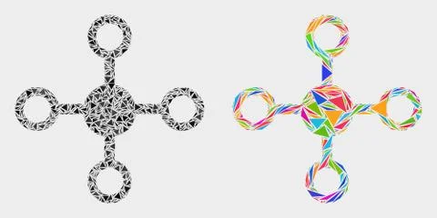 Vector Node Mosaic Icon of Triangle Items Illustrazione stock