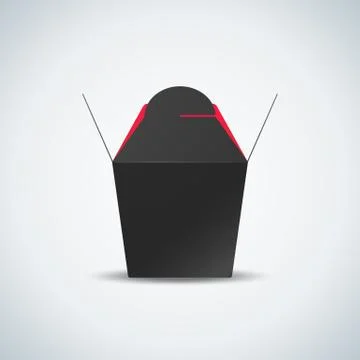 Vector noodle paper box mockup. Stock Illustration